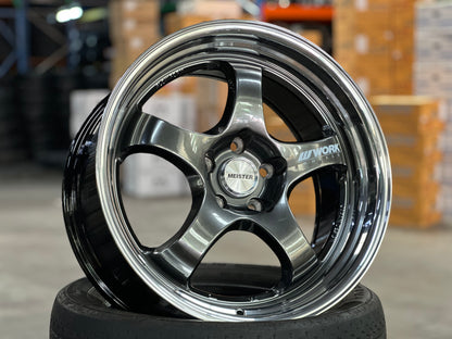 New 18x8.5 ET35 18x9.5 ET40 AOW S1R (4 wheels) Hyper Black 5X112