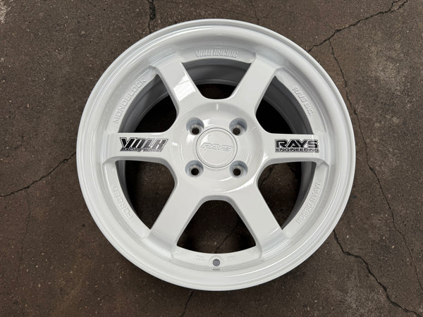 New 15X7 ET35 AOW Flow Formed TE37 Rim (4 wheel) Gloss White 4X100