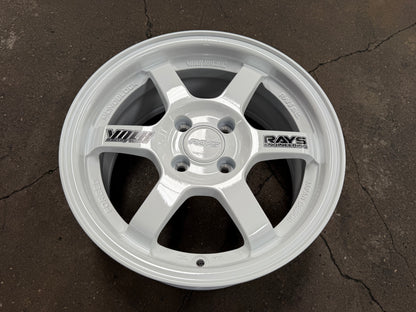 New 15X7 ET35 AOW Flow Formed TE37 Rim (4 wheel) Gloss White 4X100