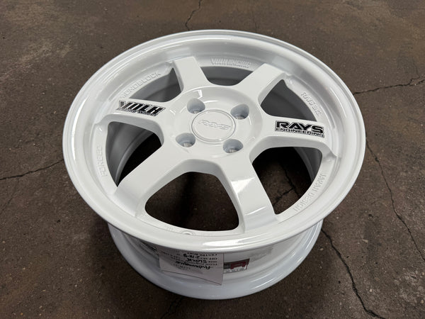 New 15X7 ET35 AOW Flow Formed TE37 Rim (4 wheel) Gloss White 4X100