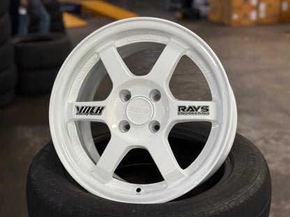 New 15X7 ET35 AOW Flow Formed TE37 Rim (4 wheel) Gloss White 4X100
