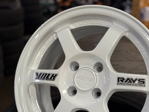 New 15X7 ET35 AOW Flow Formed TE37 Rim (4 wheel) Gloss White 4X100