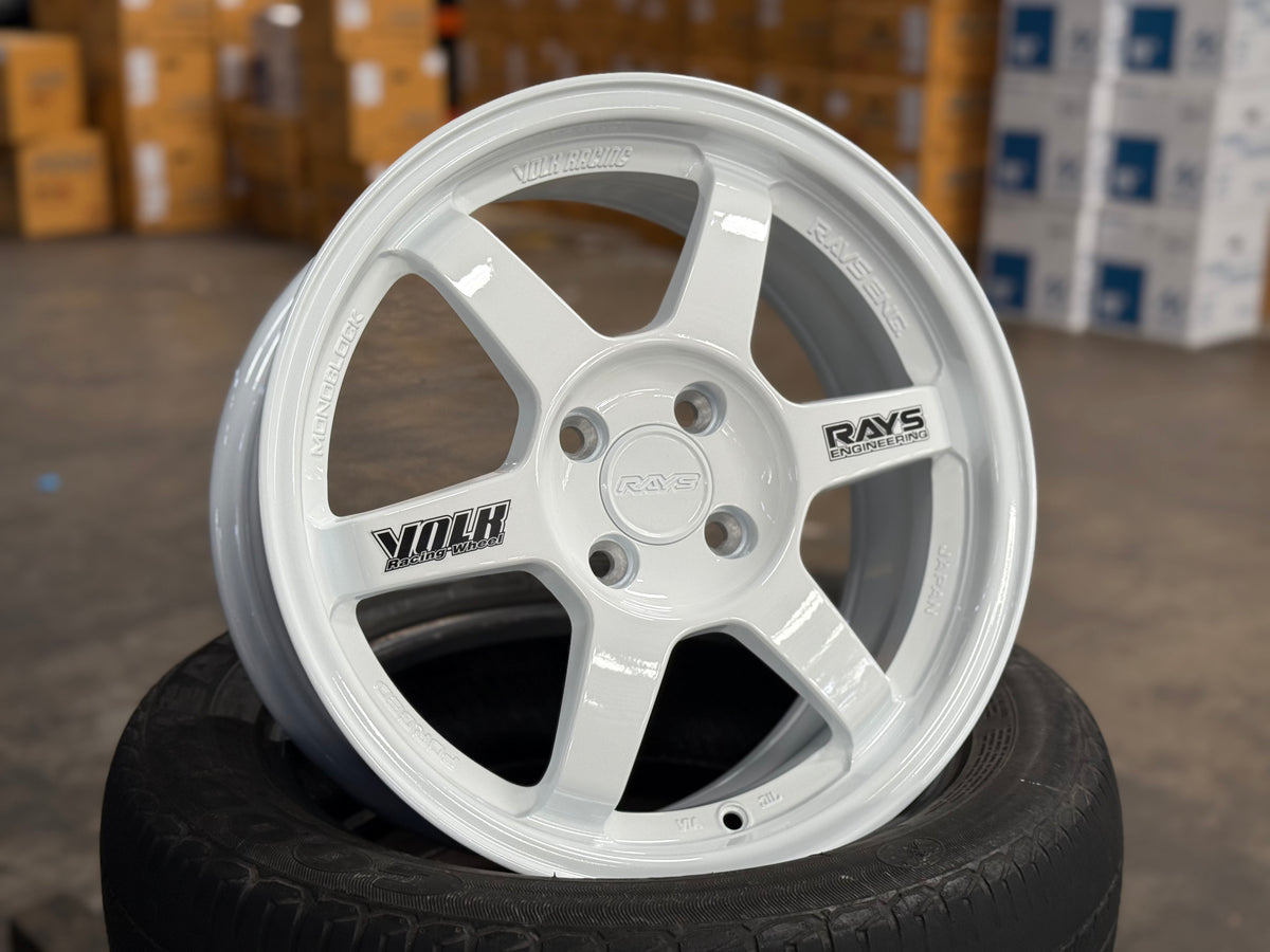 New 16X7 ET40 AOW TE37 OG Rim (4 wheel) White 4X100