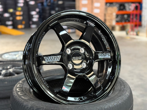 New 16X7 ET40 AOW TE37 OG Rim (4 wheel) Black 4X100