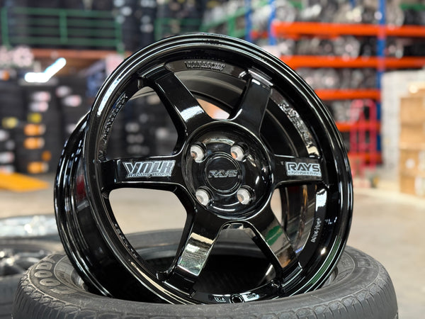 New 16X7 ET40 AOW TE37 OG Rim (4 wheel) Black 4X100