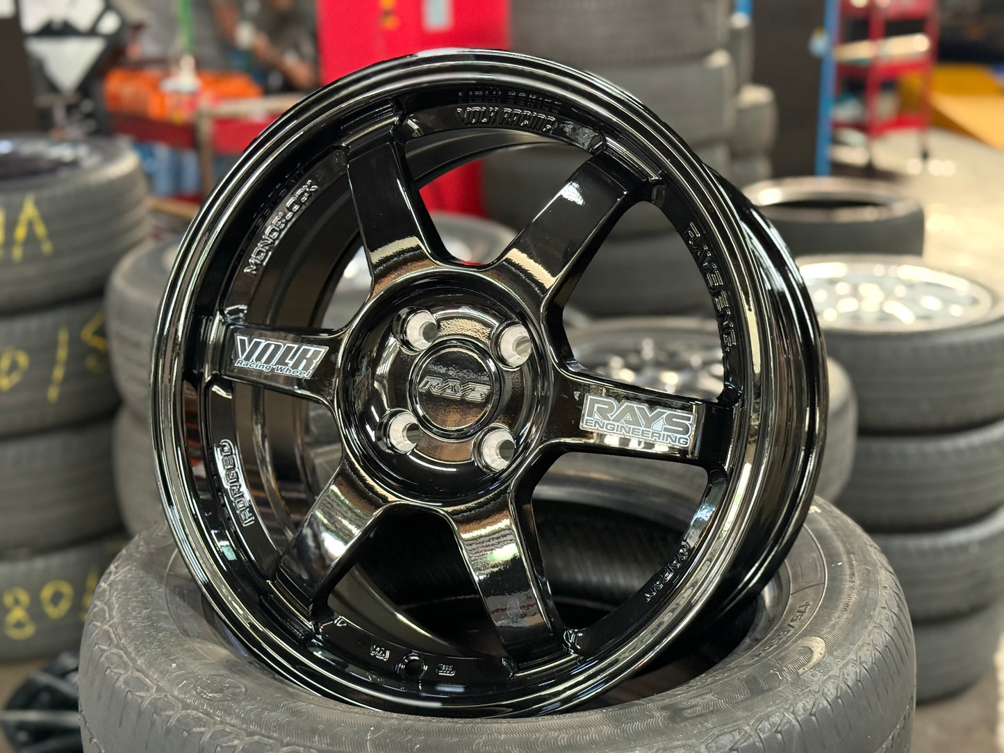 New 16X7 ET40 AOW TE37 OG Rim (4 wheel) Black 4X100