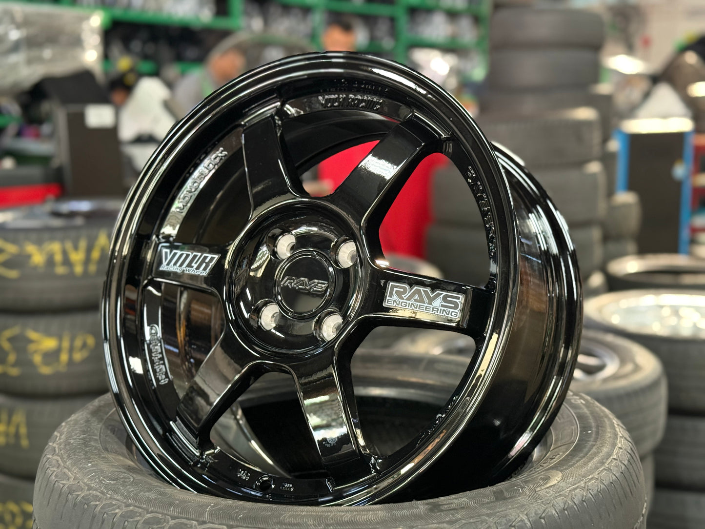 New 16X7 ET40 AOW TE37 OG Rim (4 wheel) Black 4X100