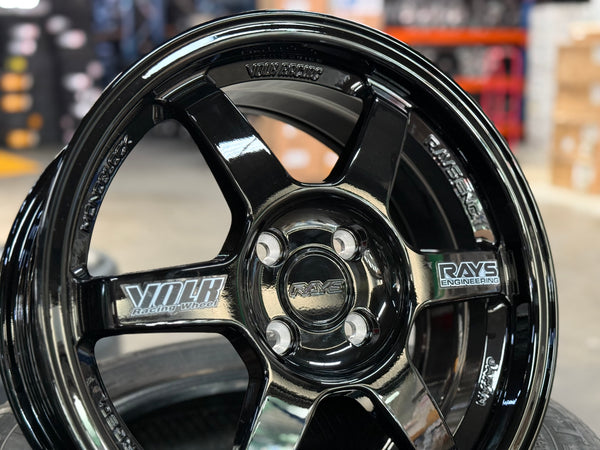 New 16X7 ET40 AOW TE37 OG Rim (4 wheel) Black 4X100