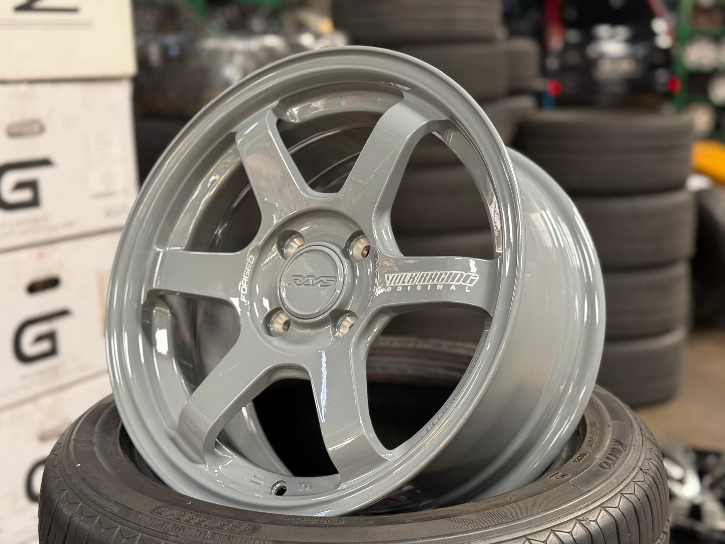 New 15X7 ET35 AOW TE37 SONIC Rim (4 wheel) Grey 4X100