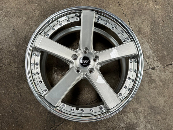 New 20x9 ET38F ET30R Work Black Label Zeast BST2 (4 wheel) 5x114.3 Silver