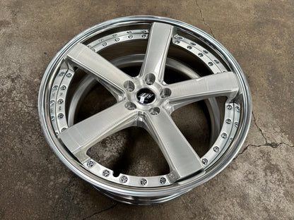 New 20x9 ET38F ET30R Work Black Label Zeast BST2 (4 wheel) 5x114.3 Silver