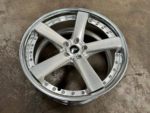 New 20x9 ET38F ET30R Work Black Label Zeast BST2 (4 wheel) 5x114.3 Silver