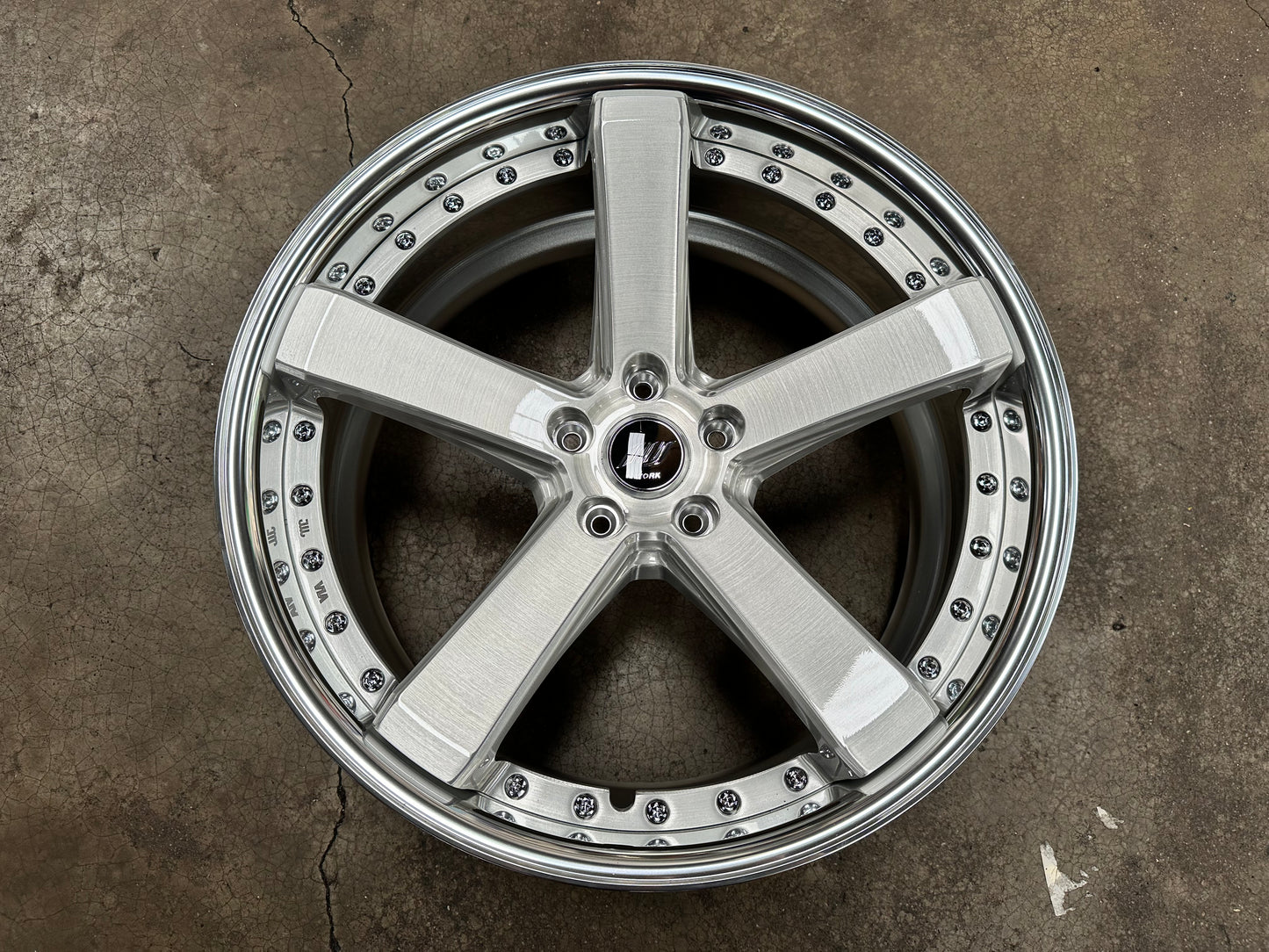 New 20x9 ET38F ET30R Work Black Label Zeast BST2 (4 wheel) 5x114.3 Silver