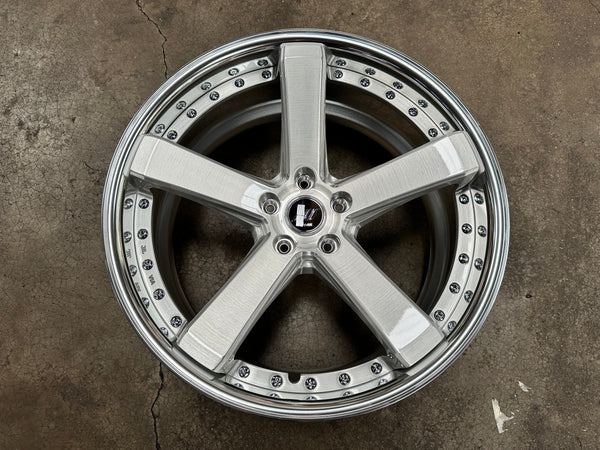 New 20x9 ET38F ET30R Work Black Label Zeast BST2 (4 wheel) 5x114.3 Silver