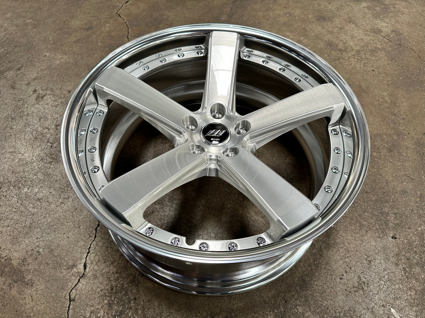 New 20x9 ET38F ET30R Work Black Label Zeast BST2 (4 wheel) 5x114.3 Silver
