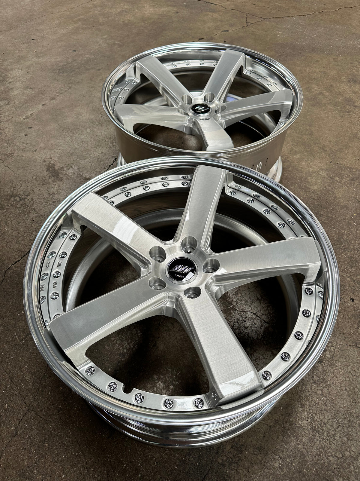 New 20x9 ET38F ET30R Work Black Label Zeast BST2 (4 wheel) 5x114.3 Silver