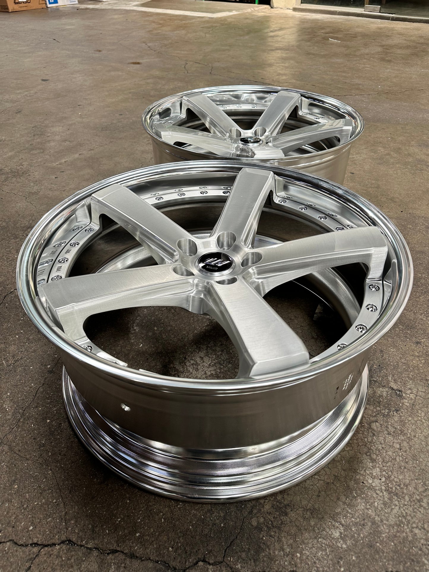 New 20x9 ET38F ET30R Work Black Label Zeast BST2 (4 wheel) 5x114.3 Silver