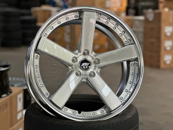New 20x9 ET38F ET30R Work Black Label Zeast BST2 (4 wheel) 5x114.3 Silver