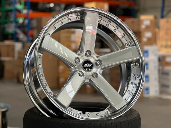 New 20x9 ET38F ET30R Work Black Label Zeast BST2 (4 wheel) 5x114.3 Silver