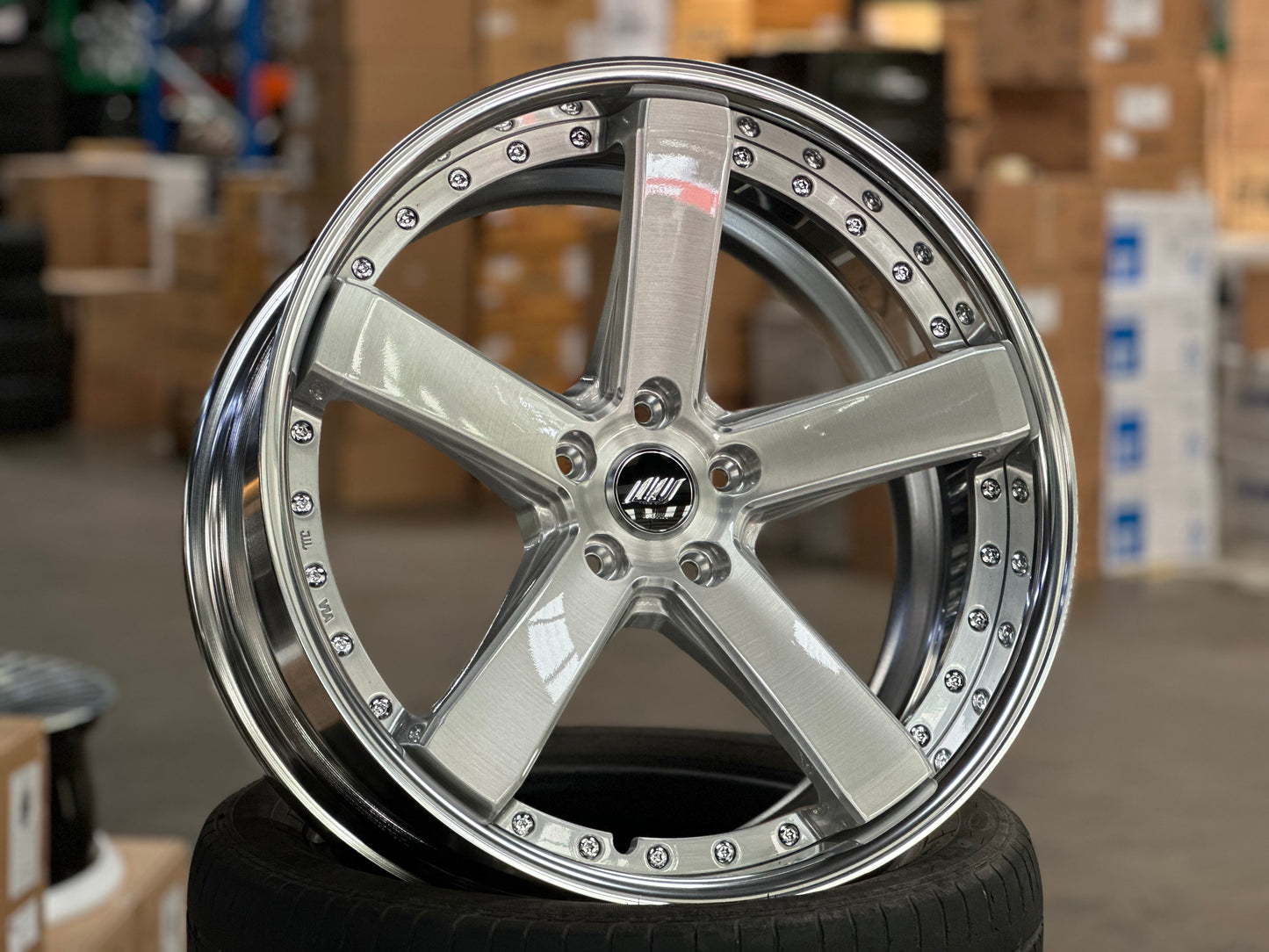 New 20x9 ET38F ET30R Work Black Label Zeast BST2 (4 wheel) 5x114.3 Silver