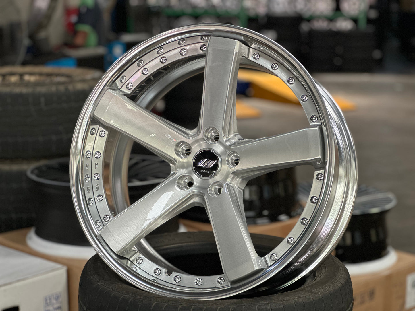 New 20x9 ET38F ET30R Work Black Label Zeast BST2 (4 wheel) 5x114.3 Silver