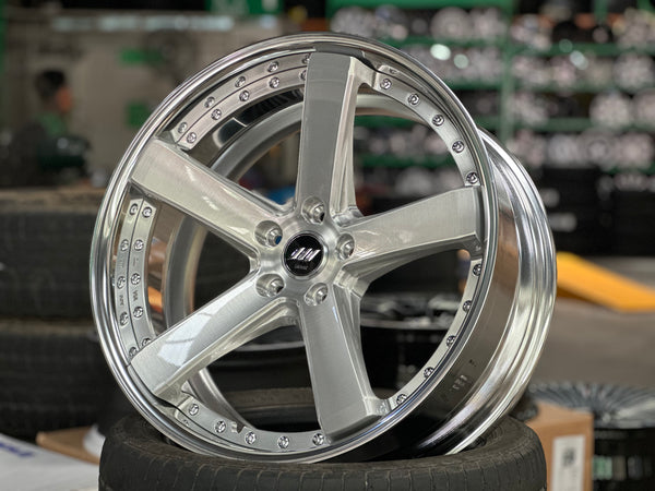 New 20x9 ET38F ET30R Work Black Label Zeast BST2 (4 wheel) 5x114.3 Silver