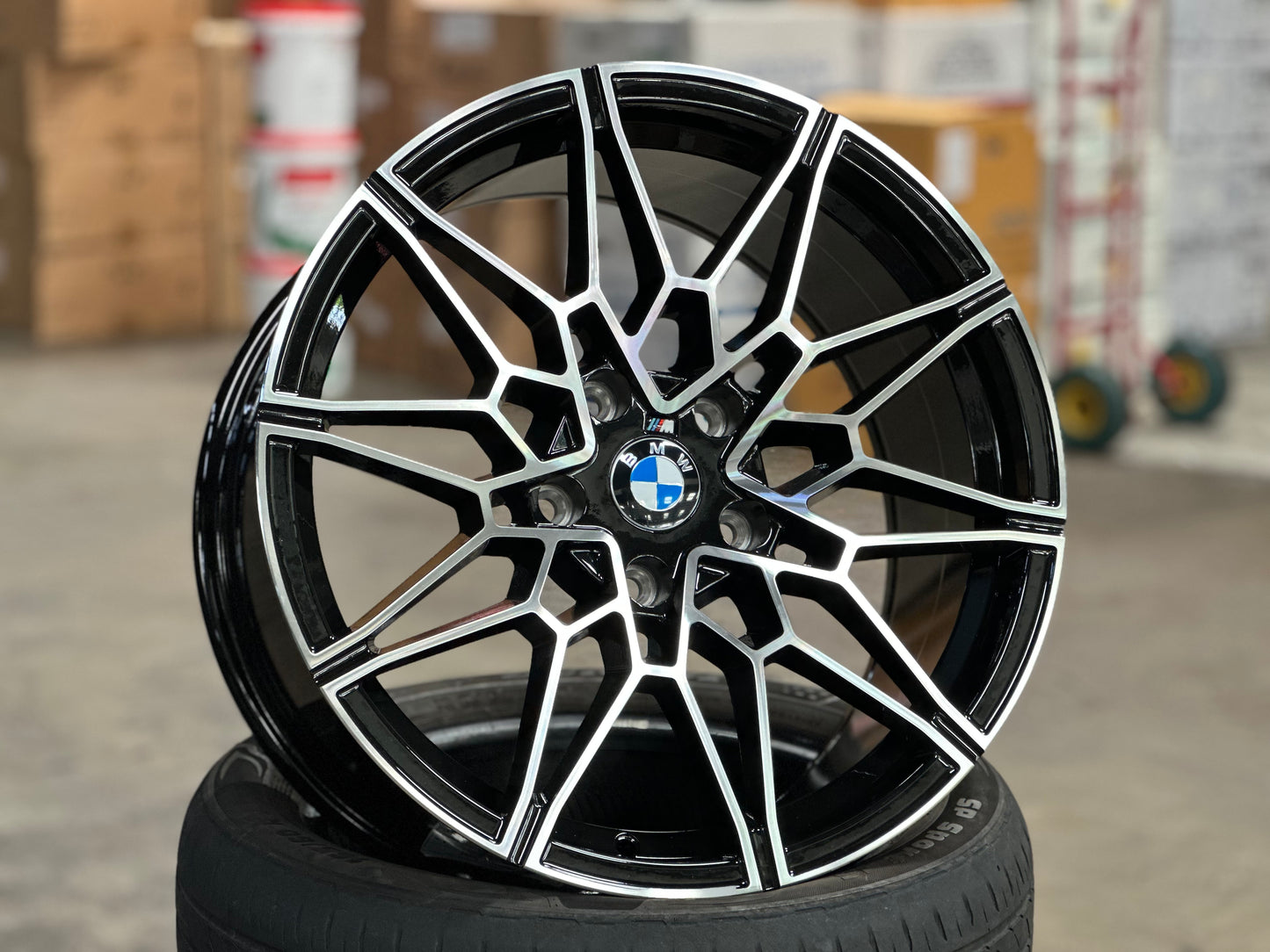 [Bundle] New 18X9J ET37 BMW Style 826M (2 wheels) Black Polished 5X120