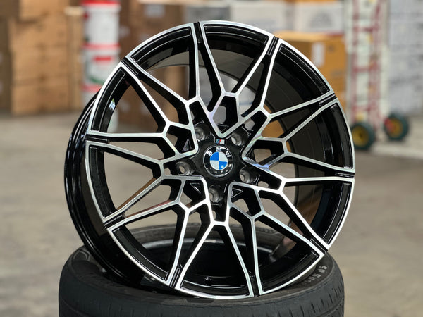 New 18X8J ET32 18X9J ET37 BMW Style 826M (4 wheels) Black Polished 5X120