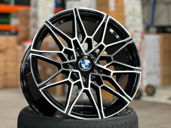 New 18X8J ET32 18X9J ET37 BMW Style 826M (4 wheels) Black Polished 5X120