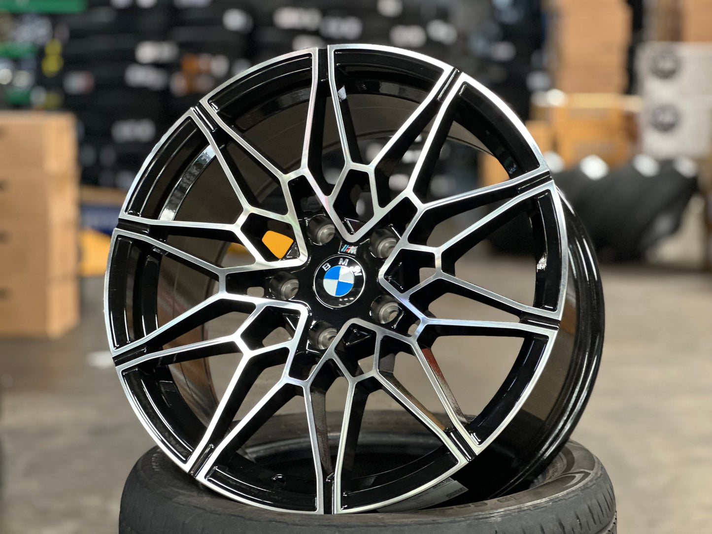 New 18X8J ET32 18X9J ET37 BMW Style 826M (4 wheels) Black Polished 5X120