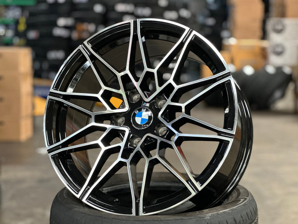 New 18X8J ET32 18X9J ET37 BMW Style 826M (4 wheels) Black Polished 5X120