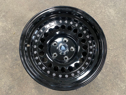 New 15X8.5 ET-15 Daytona Classic Design Rim (4 wheel) Gloss Black 5X114.3