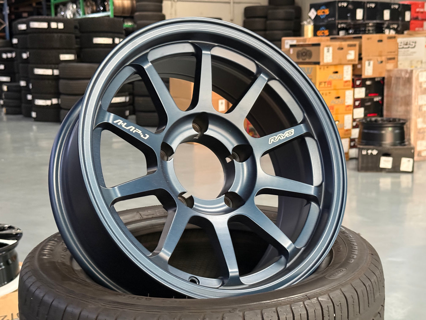 New 16x6.5 ET-25 Rays A Lap J (5 wheel) 5x139.7 Matte Blue