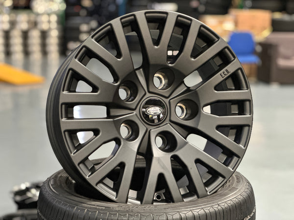 New 18X9 ET0 Land Rover Defender Kahn Design Rim (5 wheel) MATTE Black 5X165