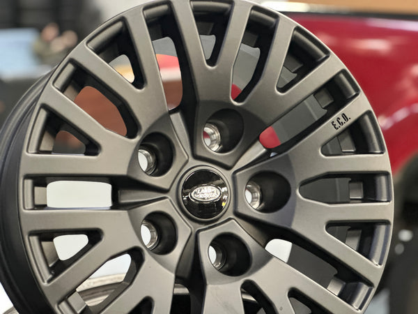 New 18X9 ET0 Land Rover Defender Kahn Design Rim (5 wheel) MATTE Black 5X165