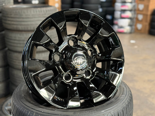New 16X7 ET+20 CLS Land Rover Defender Sawtooth Rim (5 wheel) Piano Black 5X165 (5 pcs + 20 pcs Nuts)