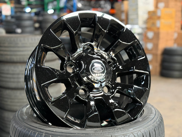 New 16X7 ET+20 CLS Land Rover Defender Sawtooth Rim (5 wheel) Piano Black 5X165 (5 pcs + 20 pcs Nuts)