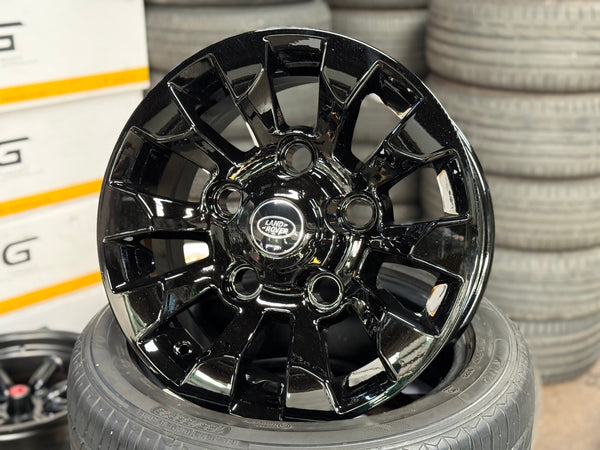 New 16X7 ET+20 CLS Land Rover Defender Sawtooth Rim (5 wheel) Piano Black 5X165 (5 pcs + 20 pcs Nuts)
