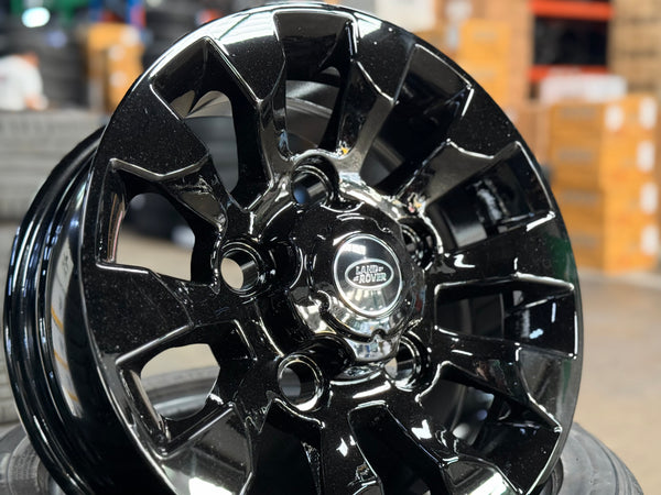 New 16X7 ET+20 CLS Land Rover Defender Sawtooth Rim (5 wheel) Piano Black 5X165 (5 pcs + 20 pcs Nuts)