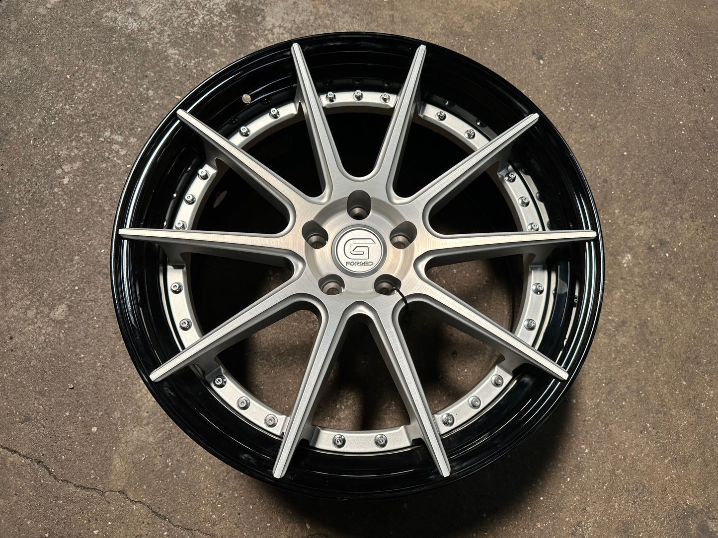 New 20x8.5 ET30 20x10 ET40 G Forged GF02 (4 wheel) 5x112 Silver Black
