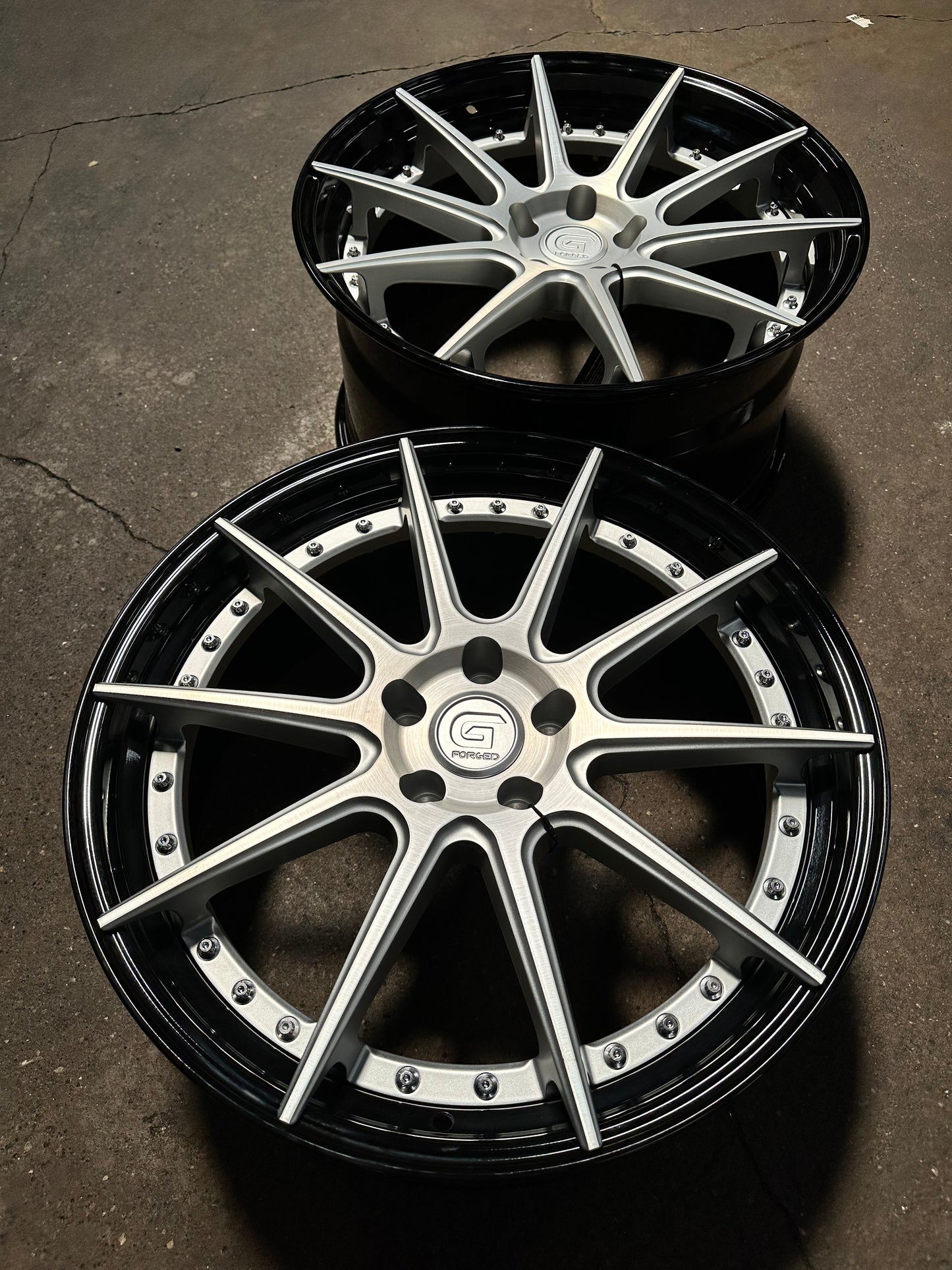 New 20x8.5 ET30 20x10 ET40 G Forged GF02 (4 wheel) 5x112 Silver Black
