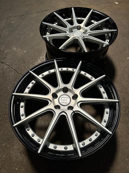 New 20x8.5 ET30 20x10 ET40 G Forged GF02 (4 wheel) 5x112 Silver Black