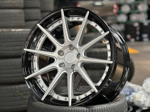 New 20x8.5 ET30 20x10 ET40 G Forged GF02 (4 wheel) 5x112 Silver Black