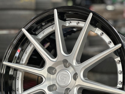 New 20x8.5 ET30 20x10 ET40 G Forged GF02 (4 wheel) 5x112 Silver Black