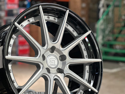 New 20x8.5 ET30 20x10 ET40 G Forged GF02 (4 wheel) 5x112 Silver Black