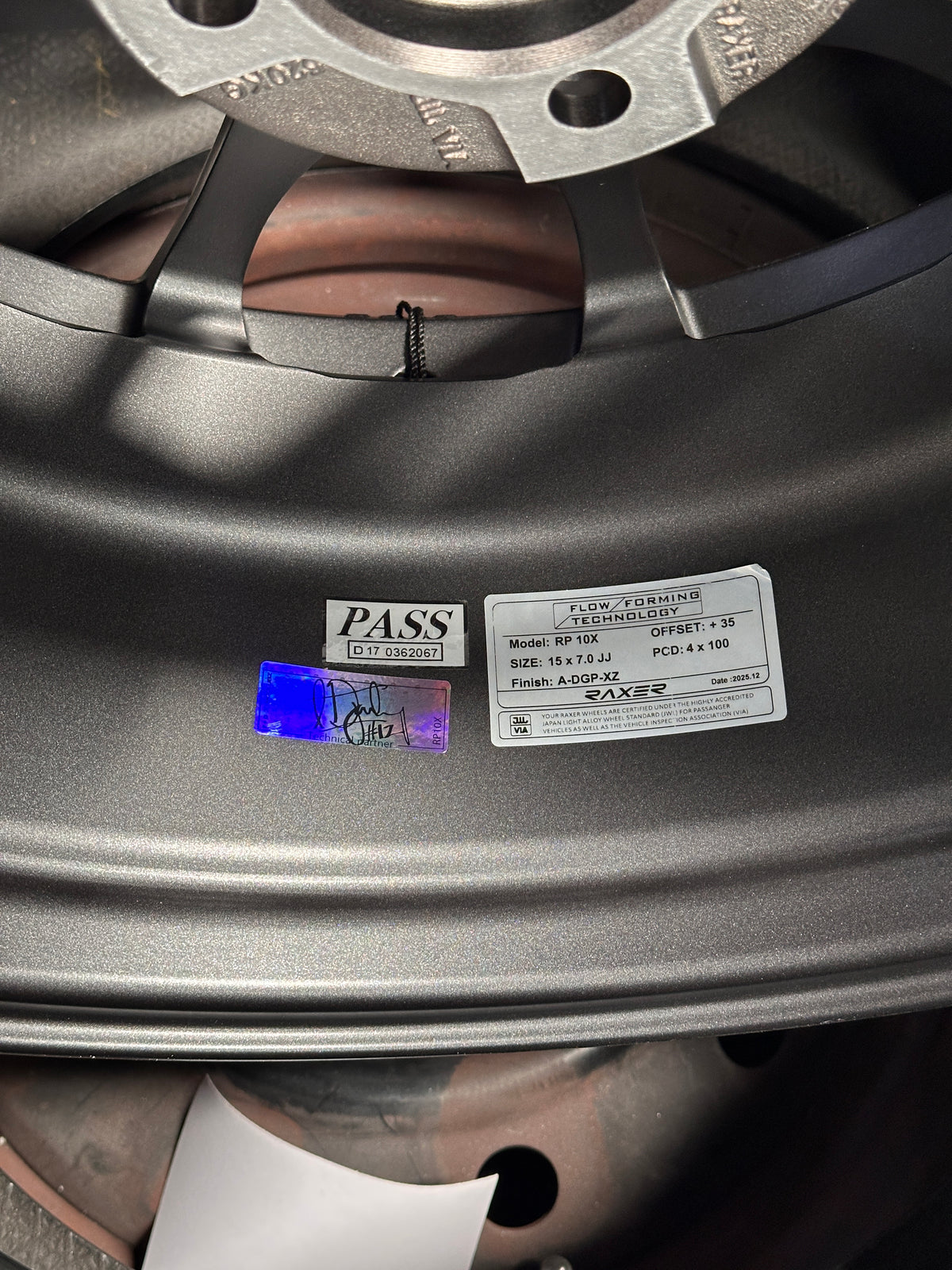 New 15X7 ET35 Raxer RP10X Rim (4 wheel) Graphite 4X100