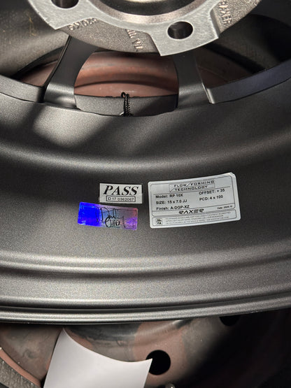 New 15X7 ET35 Raxer RP10X Rim (4 wheel) Graphite 4X100