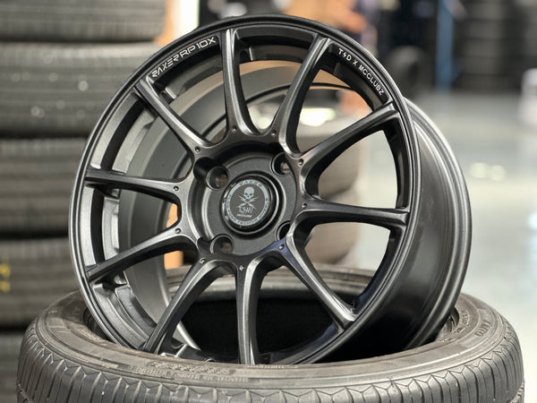 New 15X7 ET35 Raxer RP10X (4 wheel) 4X114.3 Graphite