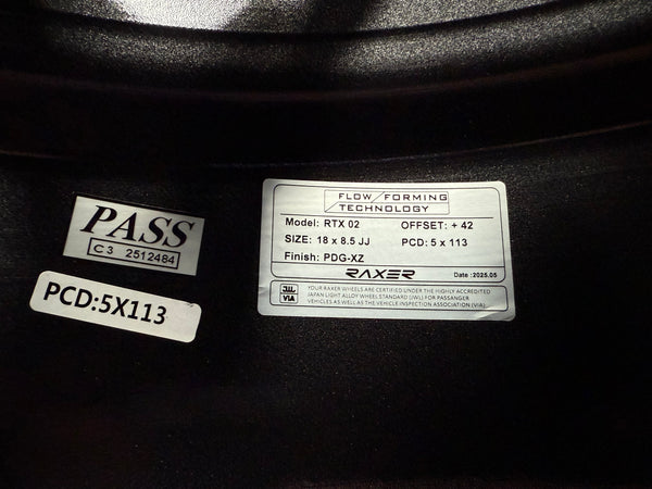 New 18X8.5 ET42 Raxer RTX02 Rim (4 wheel) Dark Graphite 5X114.3