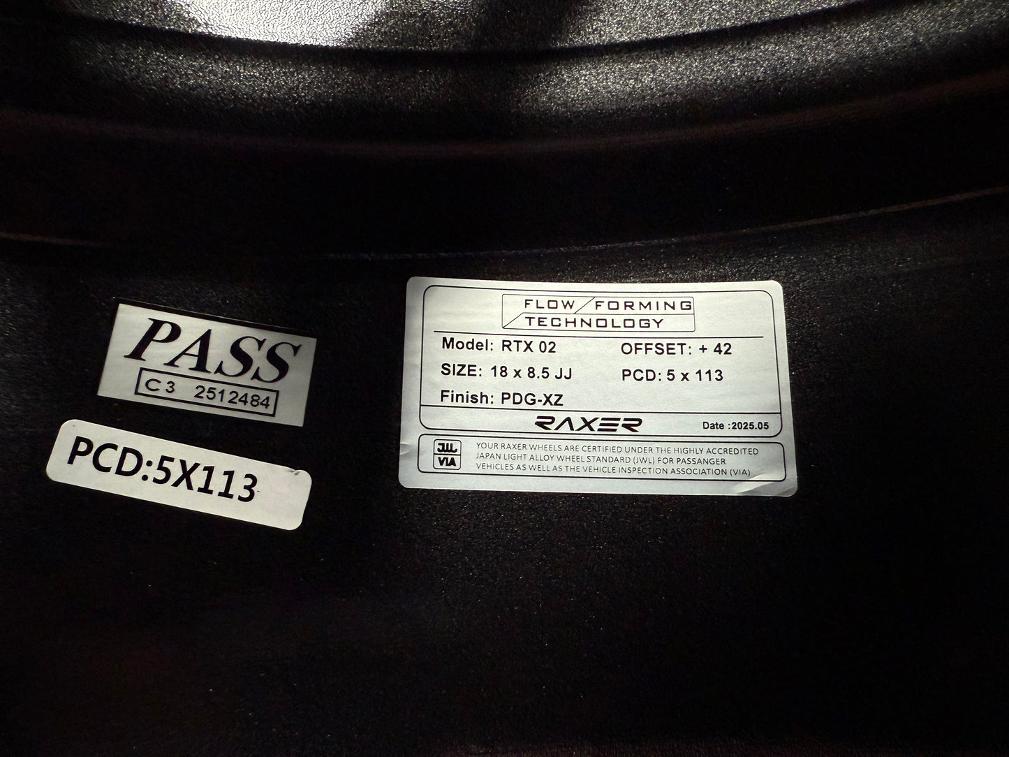 NEW 18X8.5 ET42 Raxer RTX02 Rim (4 wheel) Dark Graphite 5X112